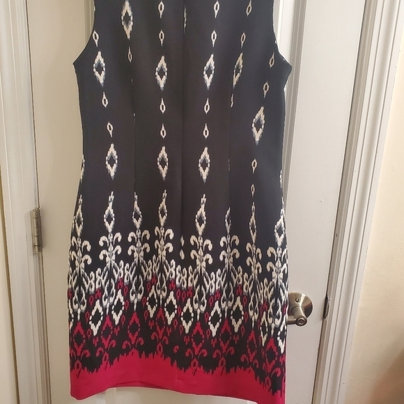 Women's RONNI NICOLE Sleeveless slimming Casual Dress Sz 6 Black White Pink - Picture 4 of 10